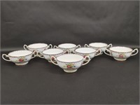 8 Royal Albert Petit Point China Footed Soup Bowls