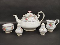 Royal Albert Petit Point China Teapot, Salt Shaker