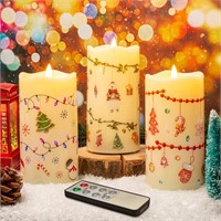 NEW $37 3PK LED Flameless Xmas Candles w/Remote