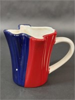 Texas Shaped Mug Red White Blue Ceramic