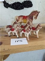 Vintage Porcelain Horse Figurines - Made in Japan