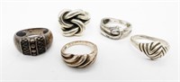 (5) STERLING SILVER RINGS