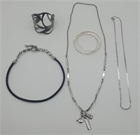 Lot of Various Silver Toned Costume Jewelry