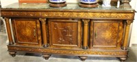 VINTAGE MARBLE TOP BUFFET CABINET