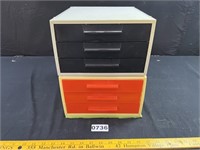 (2) 3-Drawer Storage Bins