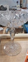 compote crystal etched 10in