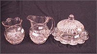Three pieces of early American pressed glass: