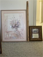 Framed Flower Picture & Framed Christian Quote