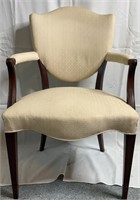 Cream Upholstered Dining Chair W/ Arms