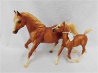 Breyer Running mare & foal horses, both sorrels,