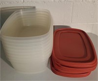 Rubbermaid storage containers.