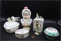 Vintage Ceramic Figurines & Keepsake Boxes