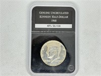 Genuine Uncirculated Kennedy Half Dollar 40% 1968