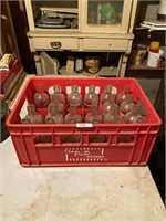 Vintage The  pop shop crate and 21 bottles