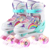 HXWY Rainbow Roller Skates for Girls Kids