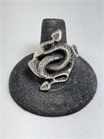 Men's Heavy Sterling Snake Ring 15 Grams Size 10.5