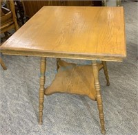 Antique oak lamp table