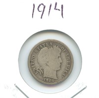 1914 Barber Silver Dime