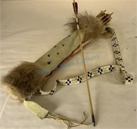 Leather Native American quiver with arrows