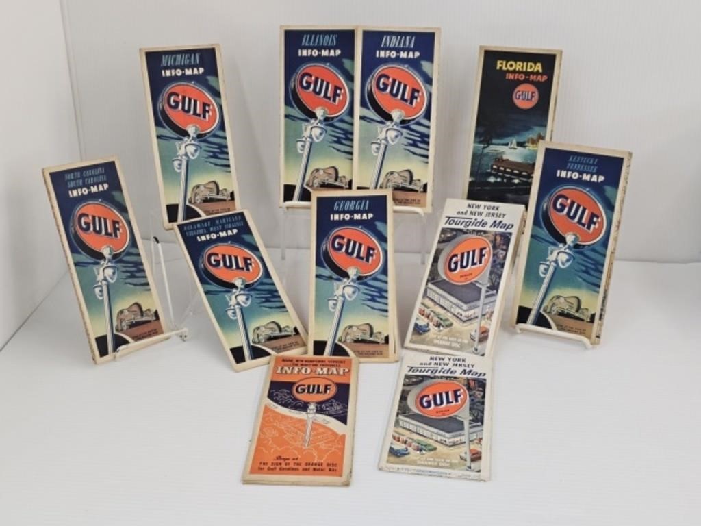 9 GULF STATION MAPS 1940'S - 2 1950'S