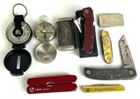 Knives, Compass, Advertising.