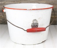 Red-Trimmed Enamelware Bucket