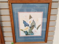 Framed and Matted Floral Print, L Chang