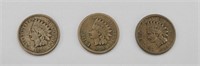(3) 1859 Indian Head Cents
