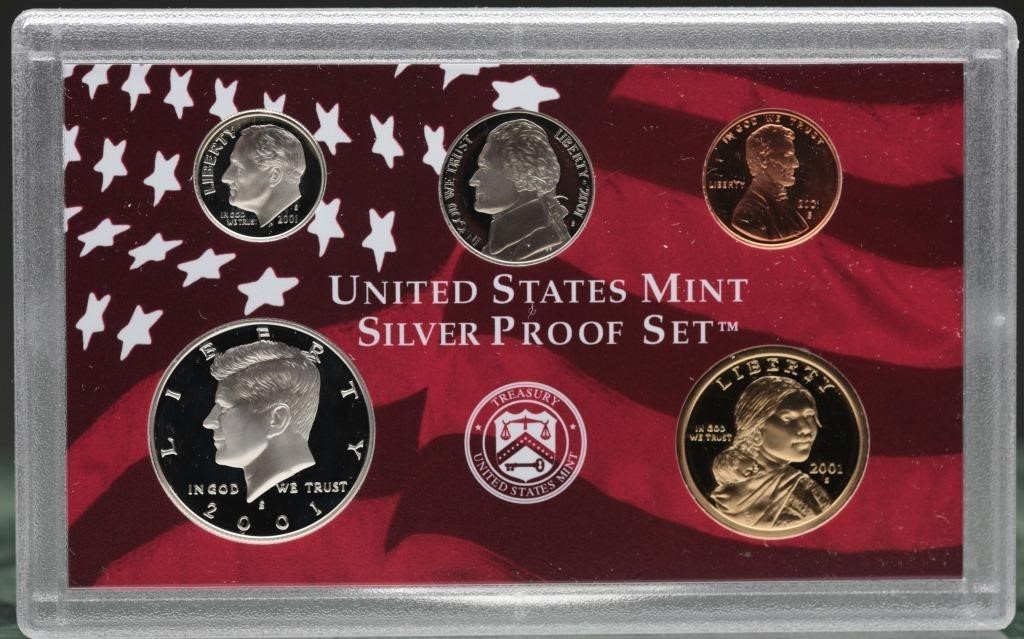 2001 US Mint 10 Coin Silver Proof Set