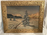 Vintage Oil on Canvas board by F. Rayner,