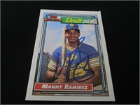 Manny Ramirez signed ROOKIE baseball card COA