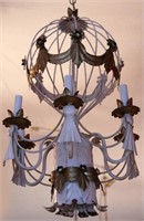 AN ITALIAN HOT AIR BALLOON TOLE CANDLE CHANDELIER