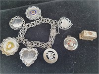 American Sterling Charm Bracelet & C&T Charm
