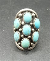STERLING & TURQUOISE RING SIZE 8