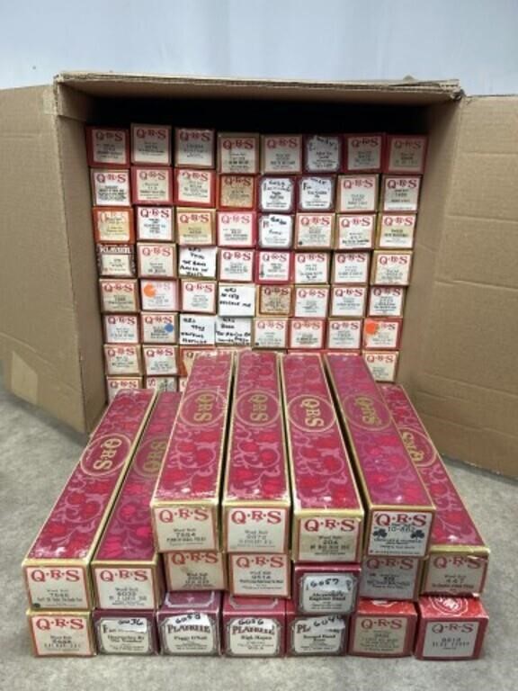 Large assortment of player piano rolls by QRS and