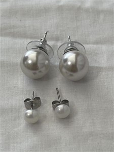 2- Sets of Pearl Earrings