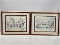 Monticello Framed Pencil Sketches