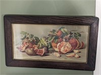 Antique Framed Fruit Still Life in Antique Frame