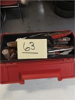 Assorted tools with tool box, plastic toolbox