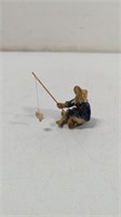 Vintage Miniature Oriental Mudman Fishing