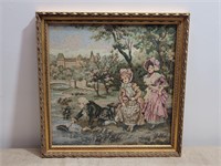 Vintage Needlepoint Wall Art 21.5" ×  21.5"