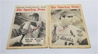 2 Vintage Autographed 1968 Sporting News