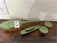 Bakelite Green Vanity Set