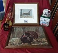 Turkey print double matted frame 769/1500,