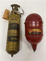 Lot of 2 Antique Fire Extinguishers