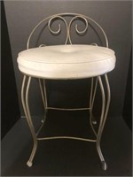 Metal Back Vanity Stool with Cushion Seat