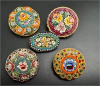 Vintage micromosaic brooches lot