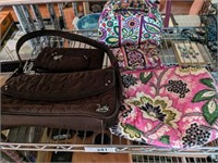 ASSORTED HAND BAGS, MISC MAKEUP BAGS