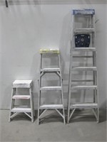 Three Assorted Ladders Tallest 6'