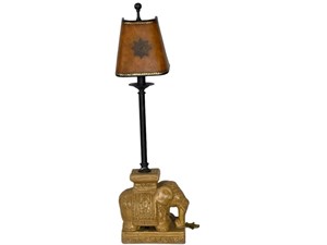 MAITLAND SMITH CAST PLASTER ELEPHANT TABLE LAMP